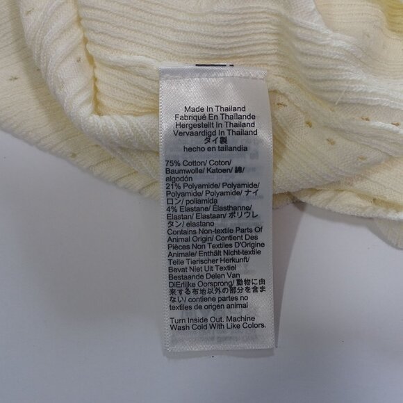 Madewell Pointelle Ivory Button Up Short Sleeve Knit Cardigan Women Sz XS NX774 - Picture 6 of 12